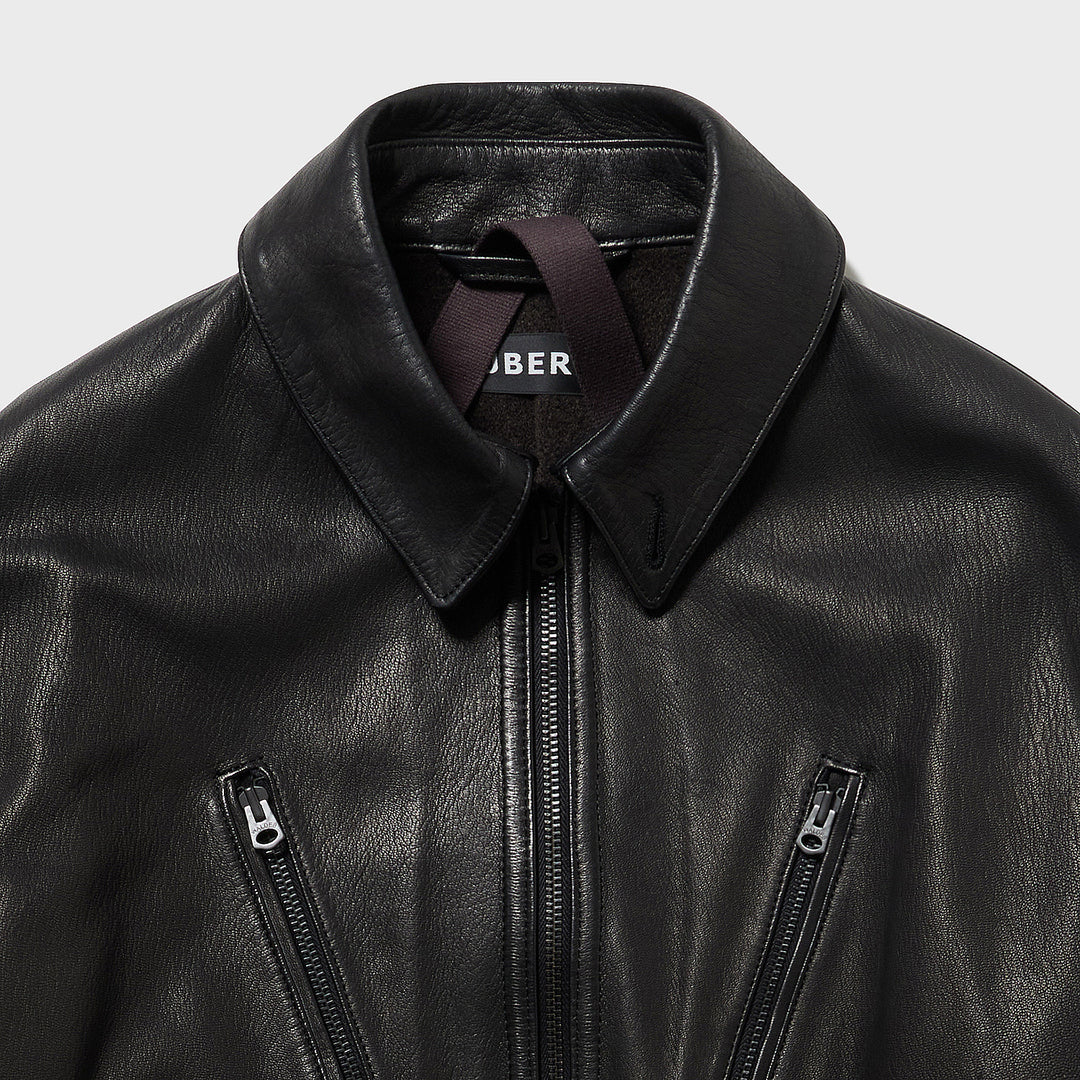 2025秋冬】LEOPARD『レオパード』野生エゾ鹿革のミリタリーJK